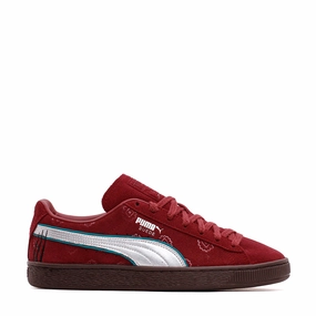 Puma Men Suede 2 x One Piece Red Silver 396521-01 Modern Fit