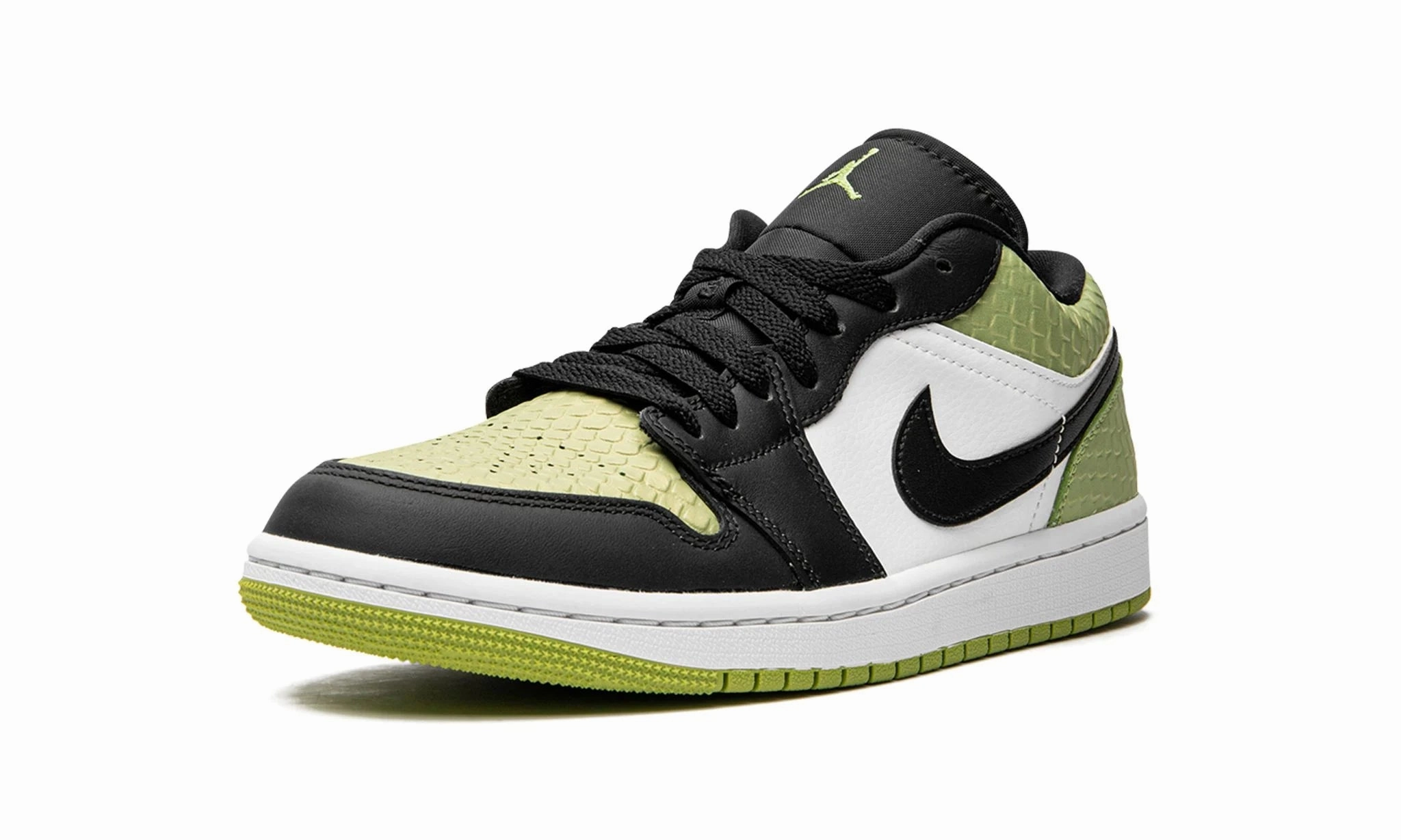 Flexible Step-Out Wmns Air Jordan 1 Low Snakeskin Vivid Green