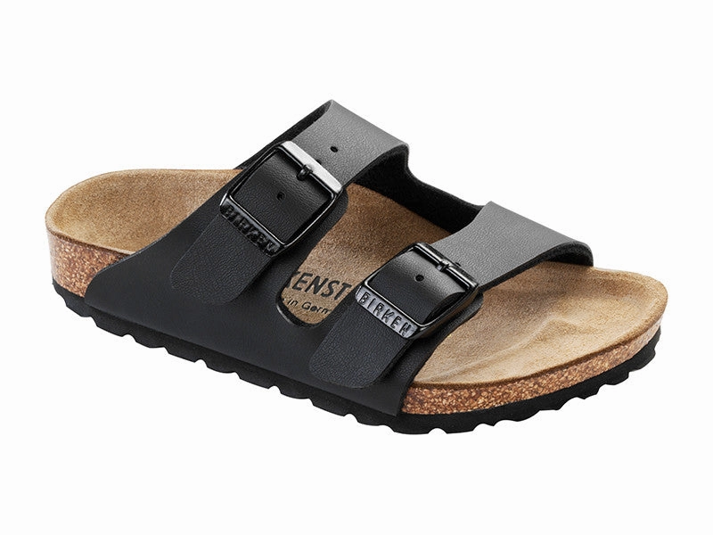 Free-Flowing Air Birkenstock Kids Arizona Birko-Flor Nubuck Black - Regular