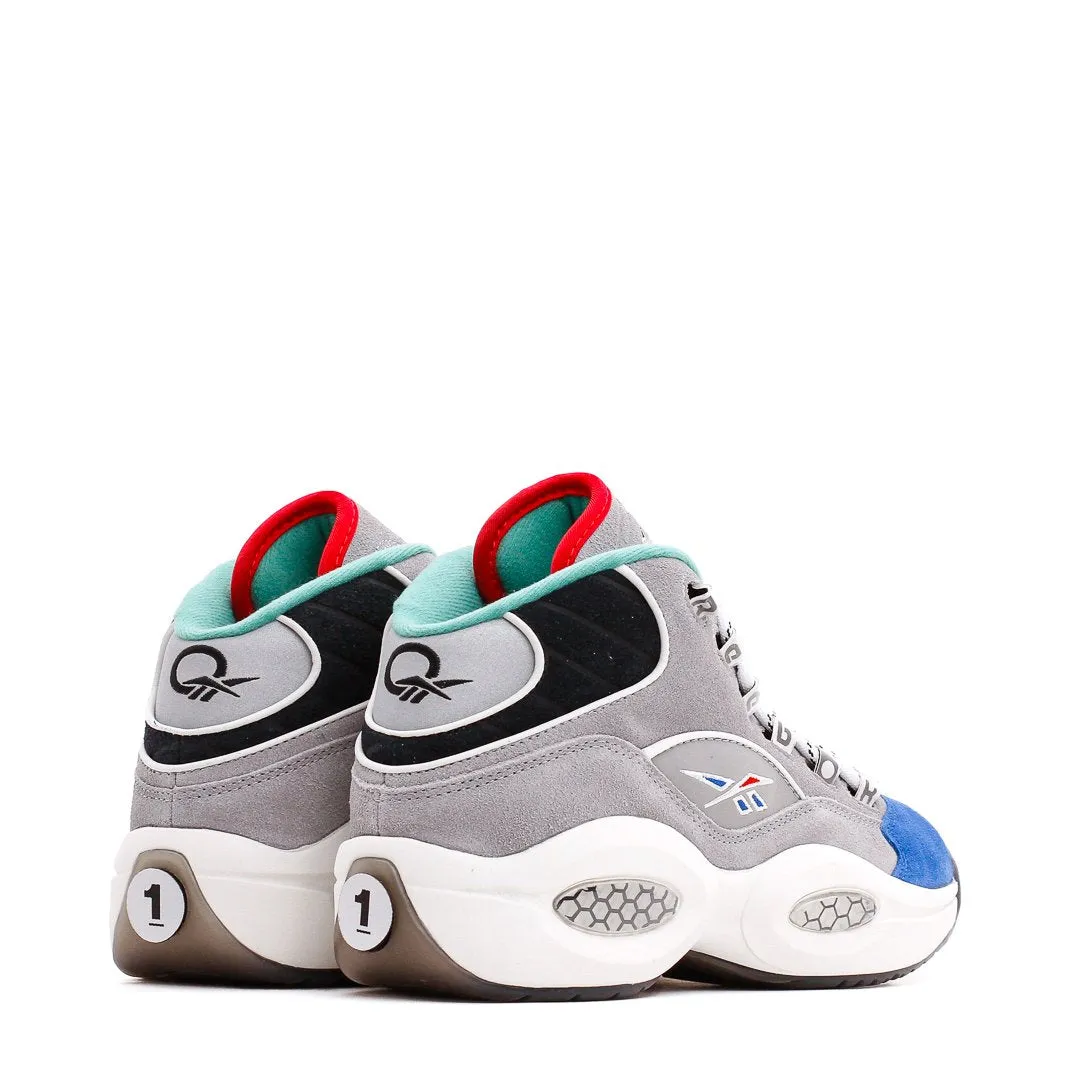 Game-Ready Grip Reebok Classics Basketball Men Question Mid Allen Iverson Draft Night Grey Blue GZ7283