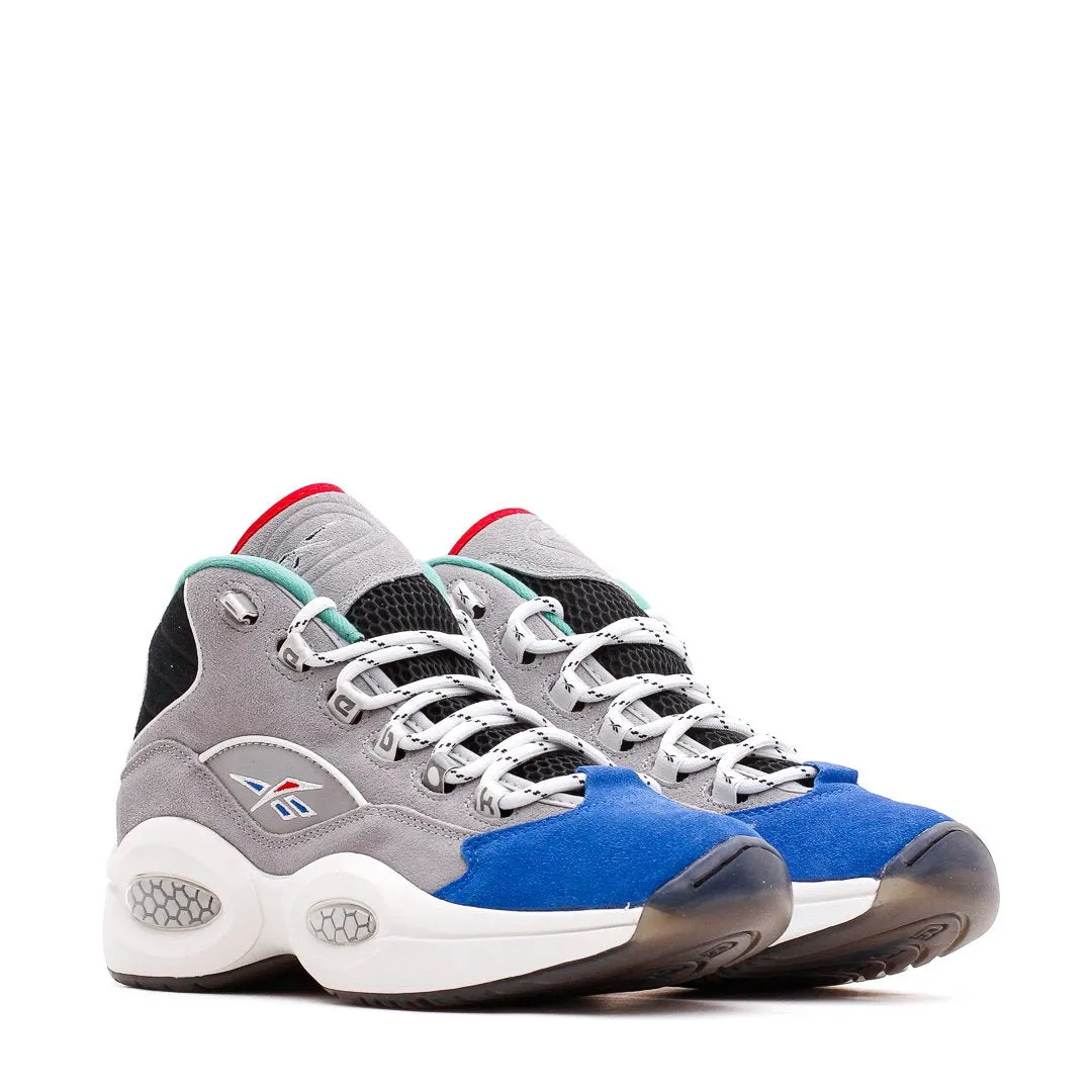 Game-Ready Grip Reebok Classics Basketball Men Question Mid Allen Iverson Draft Night Grey Blue GZ7283