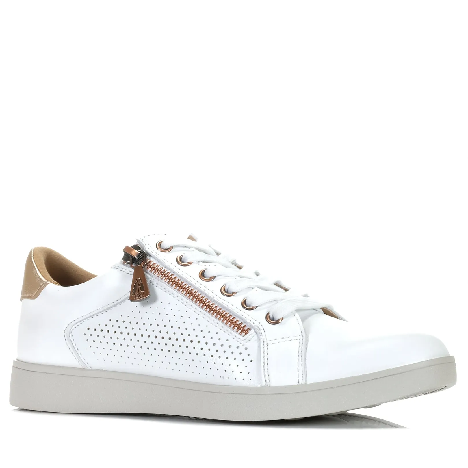 Hush Puppies Mimosa Perf White/Copper Sturdy flexibility