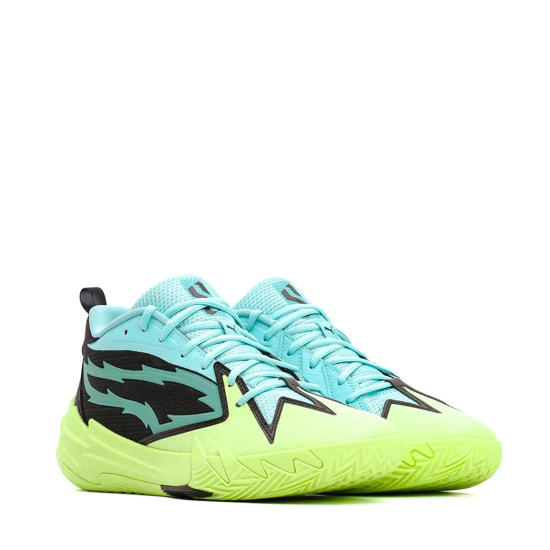 Grip Precision Puma Basketball Junior Scoot Zeros Team Blue Green 310416-05