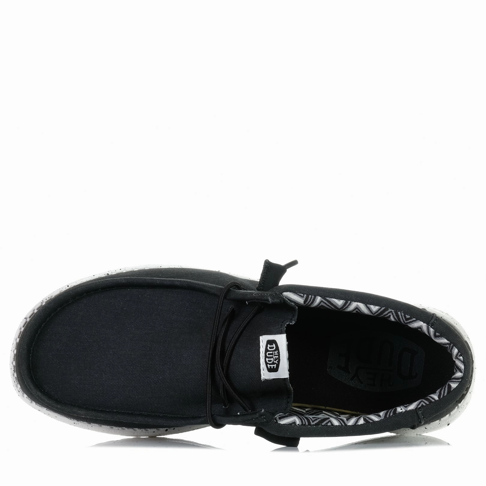 Hey Dude Mens Wally Stretch Canvas Black/White Luxurious design