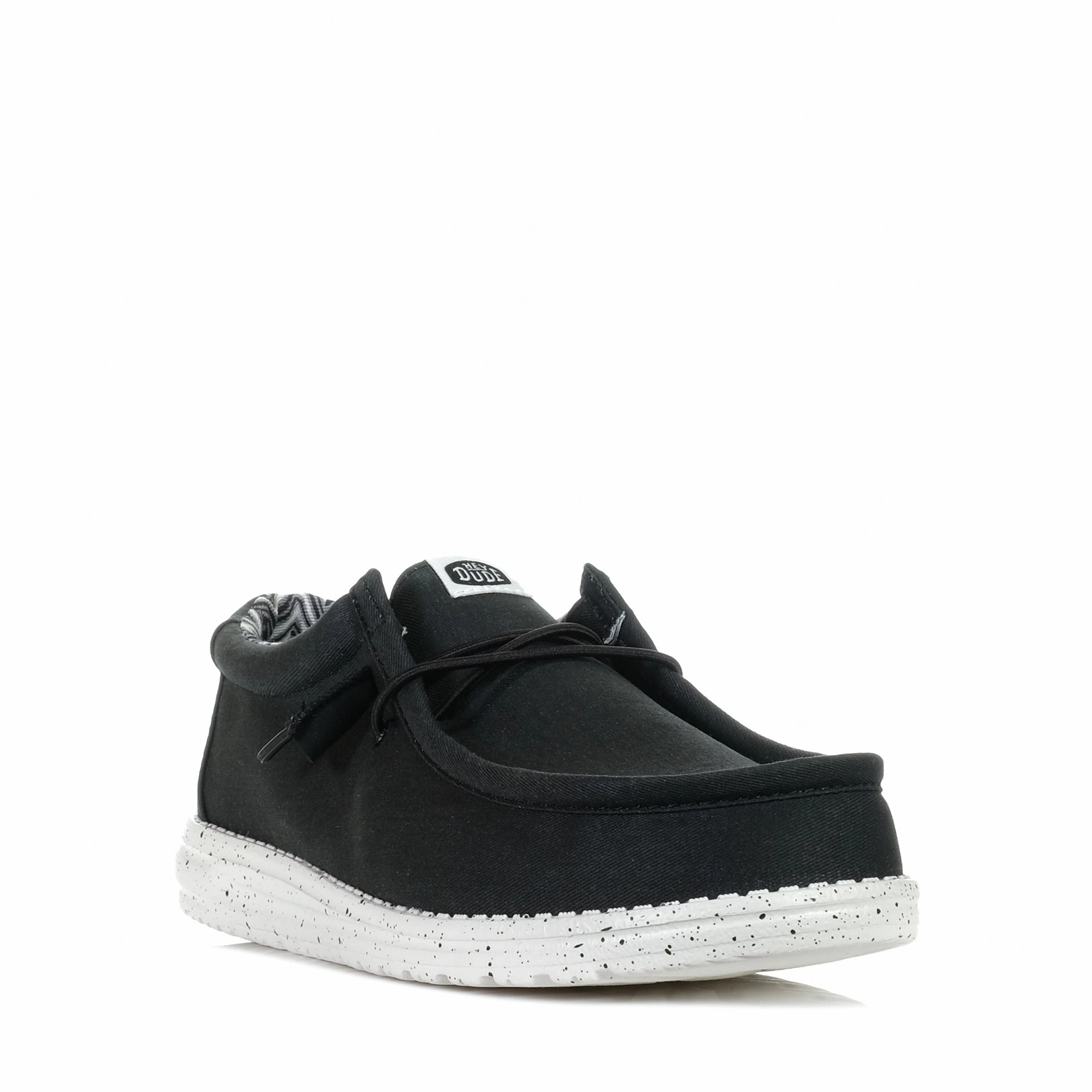 Hey Dude Mens Wally Stretch Canvas Black/White Luxurious design