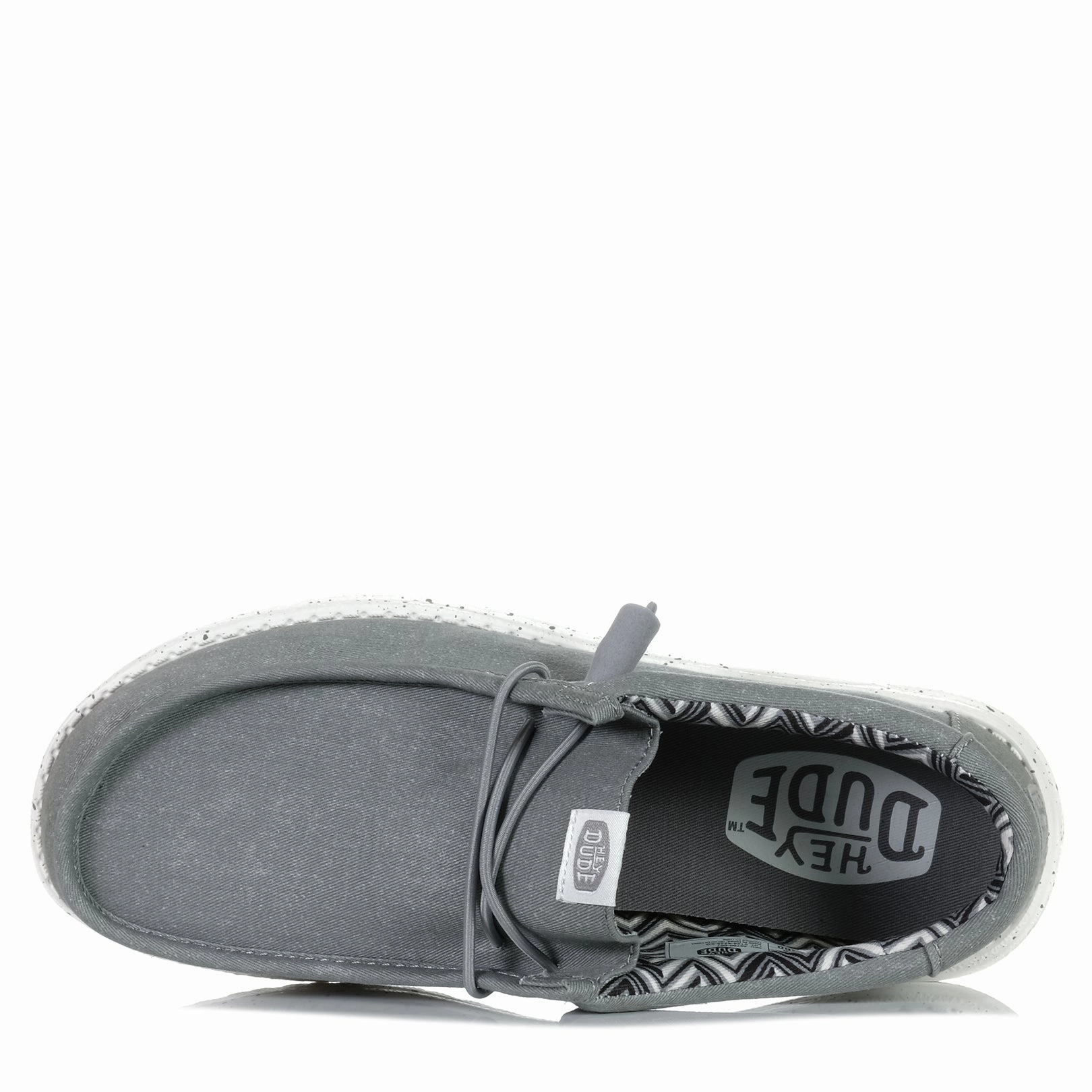 Hey Dude Mens Wally Stretch Canvas Light Grey Lightweight Design