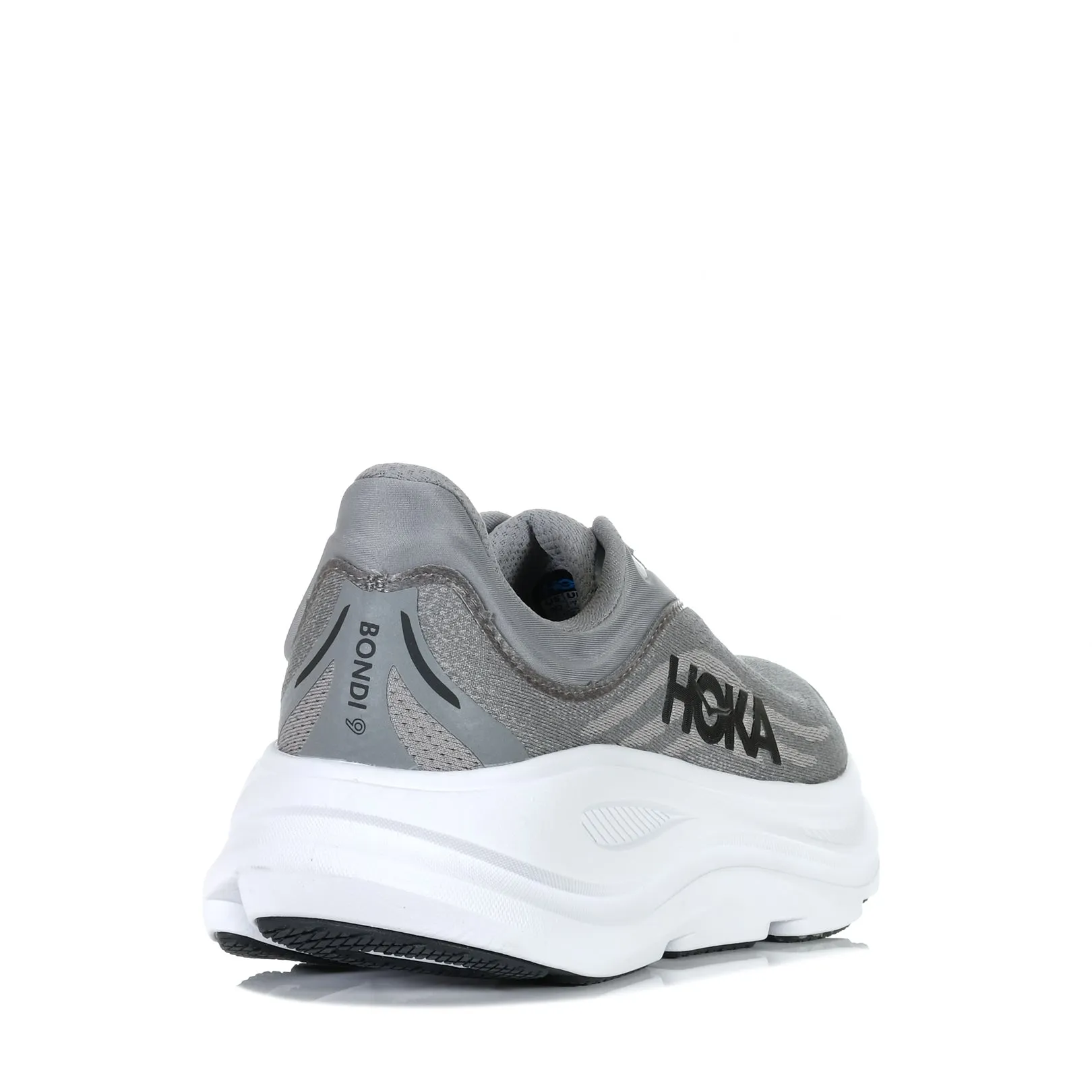 Hoka Bondi 9 (D) Galactic Grey wicking fabric