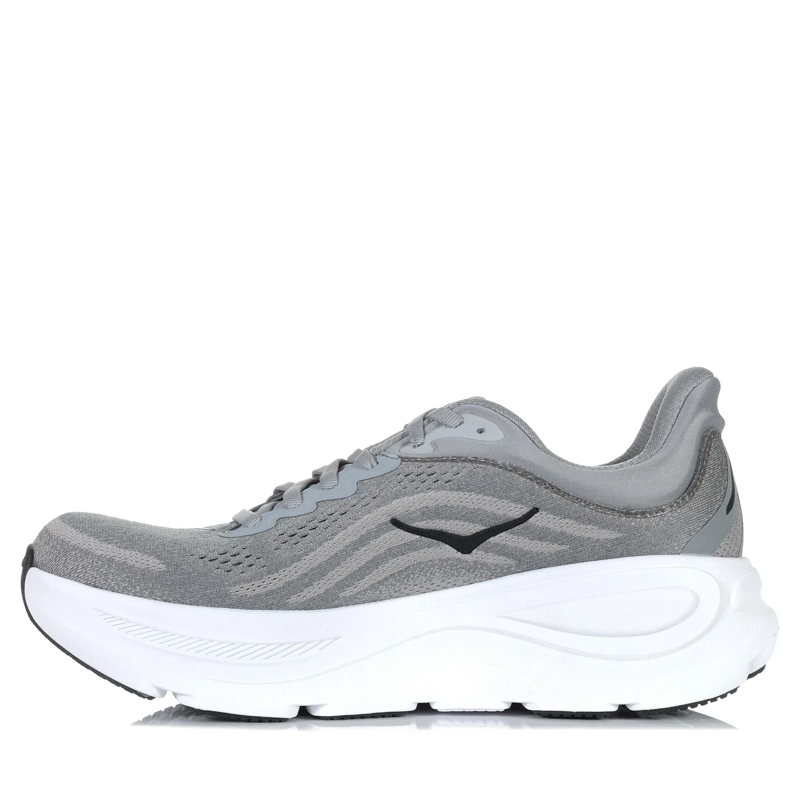 Hoka Bondi 9 (D) Galactic Grey wicking fabric