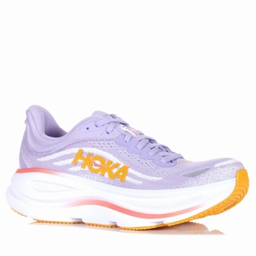 Hoka Bondi 9 (B) Aster Flower/Starlight Glow low - top mobility tapered - toe shoes