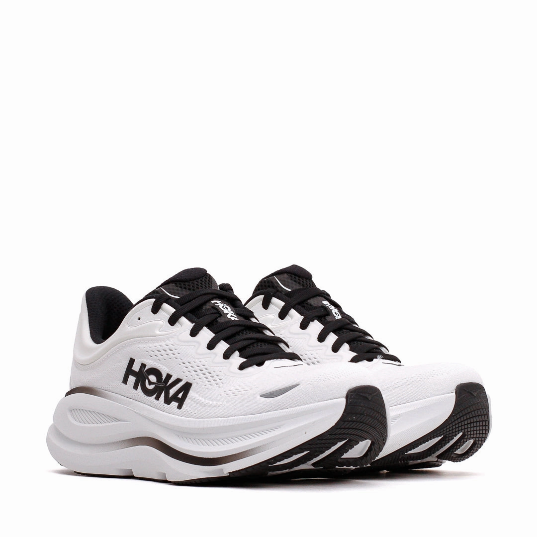 Hoka One One Men Bondi 9 White Black 1162011-WBLC Light Step-Up