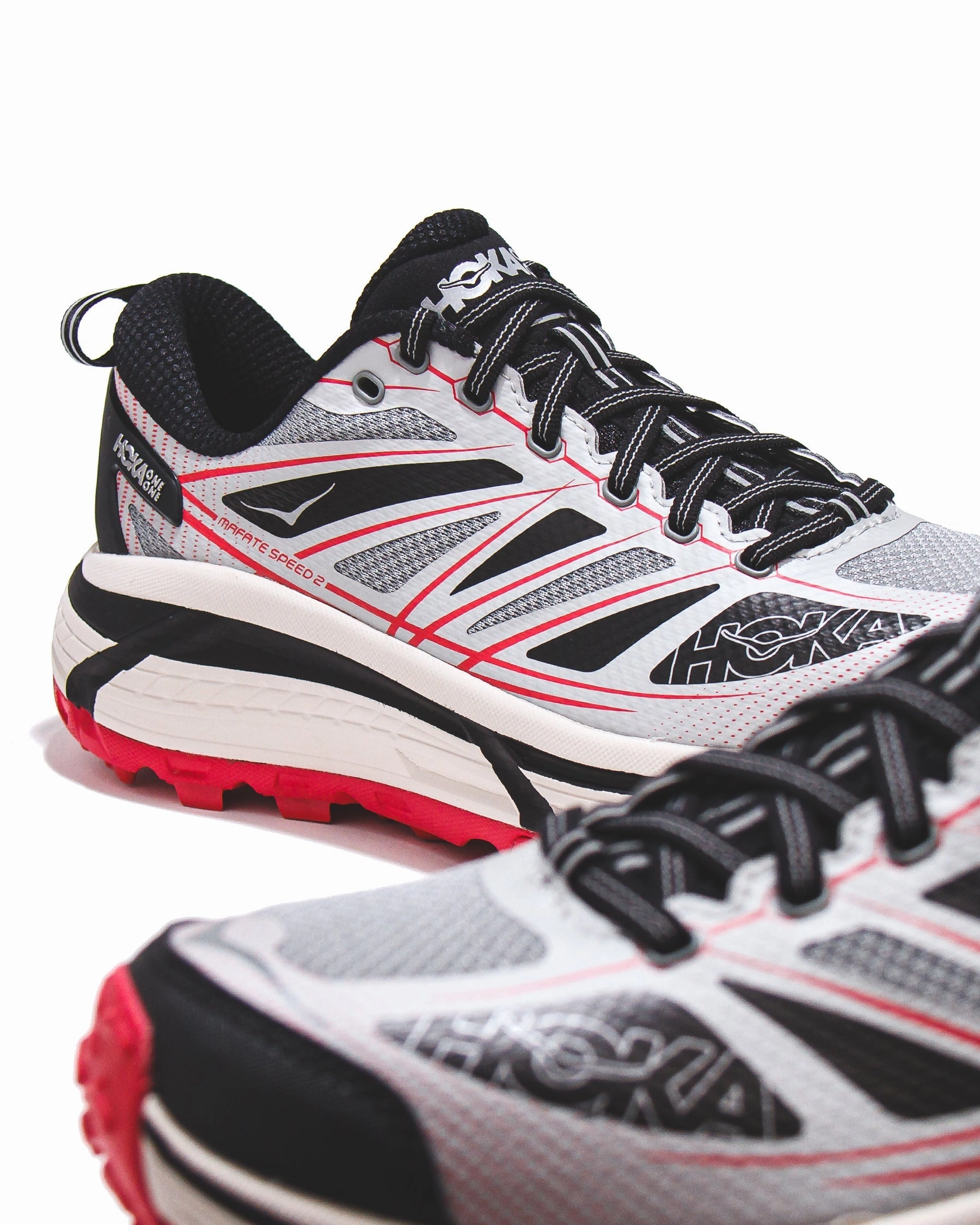 Hoka One One Unisex Mafate Speed 2 Galactic Grey Ruby Red 1126851-GTCG Walk Easy