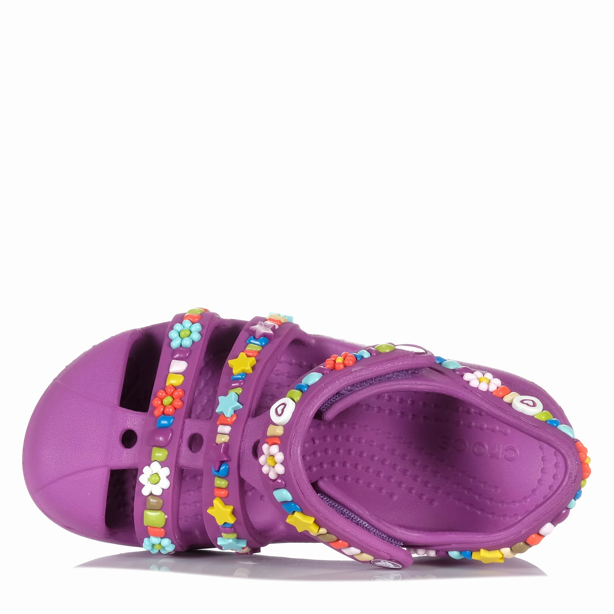 Hugging Shape Crocs Classic Beaded Fisherman Kids Grapeberry