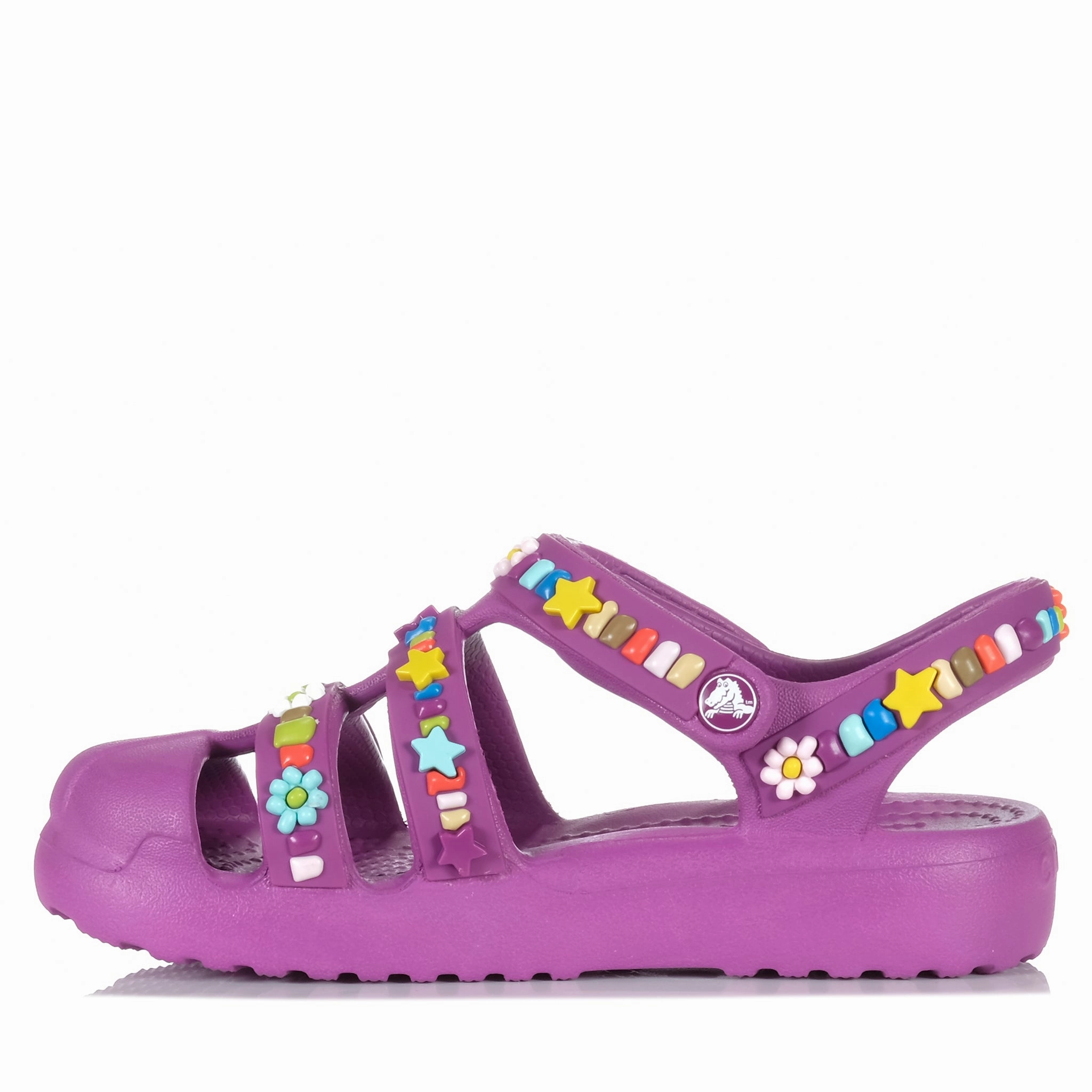 Hugging Shape Crocs Classic Beaded Fisherman Kids Grapeberry