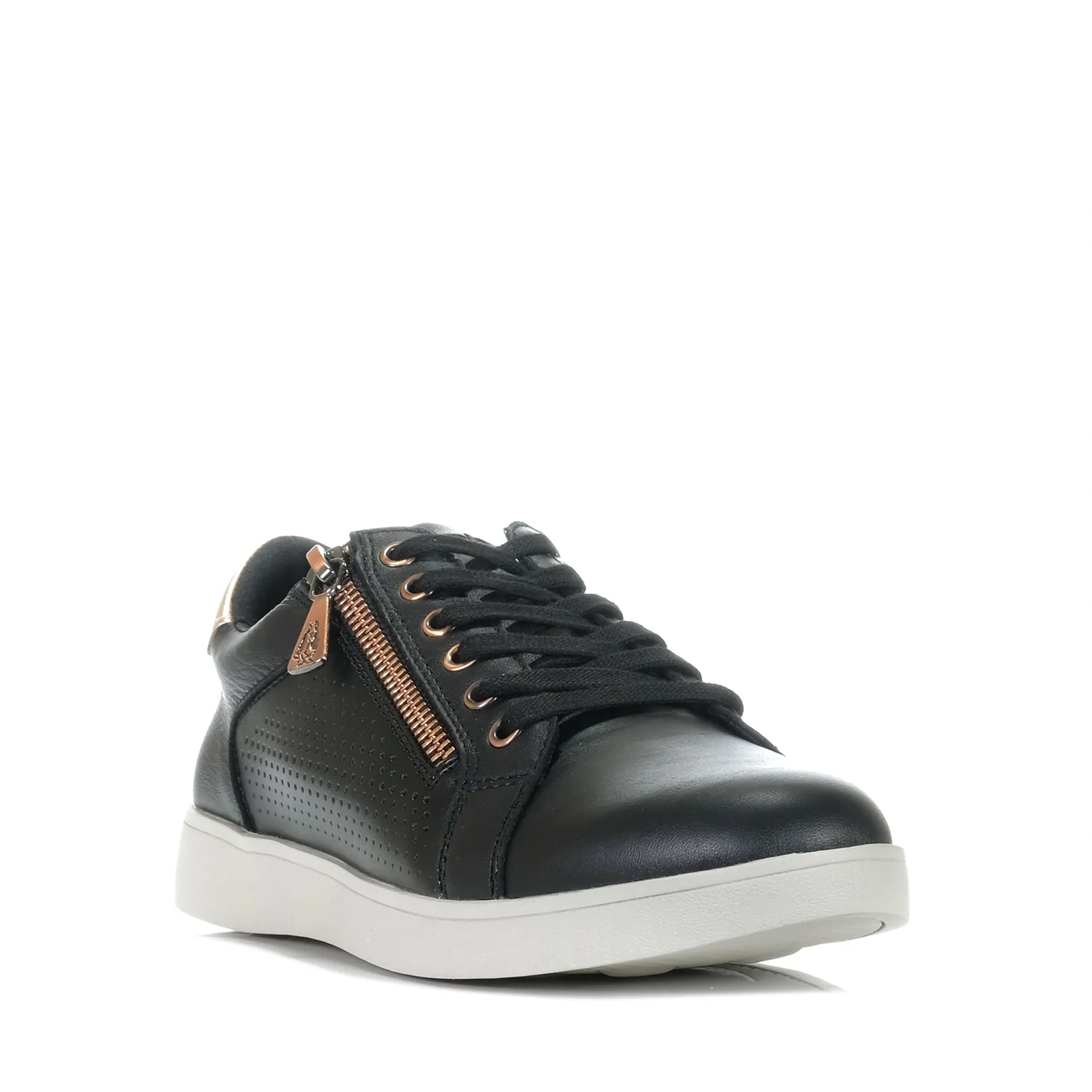 Hush Puppies Mimosa Perf Black/Copper Effortless Silhouette