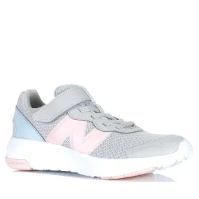 New Balance Kids 578v1 Bungee Lace PT578AC Grey/Pink Foot Friendly Sturdy Construction