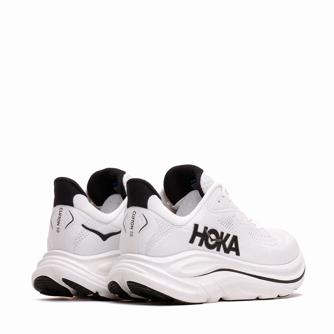 Light Pace Hoka One One Men Clifton 10 White Black 1162030-WBLC