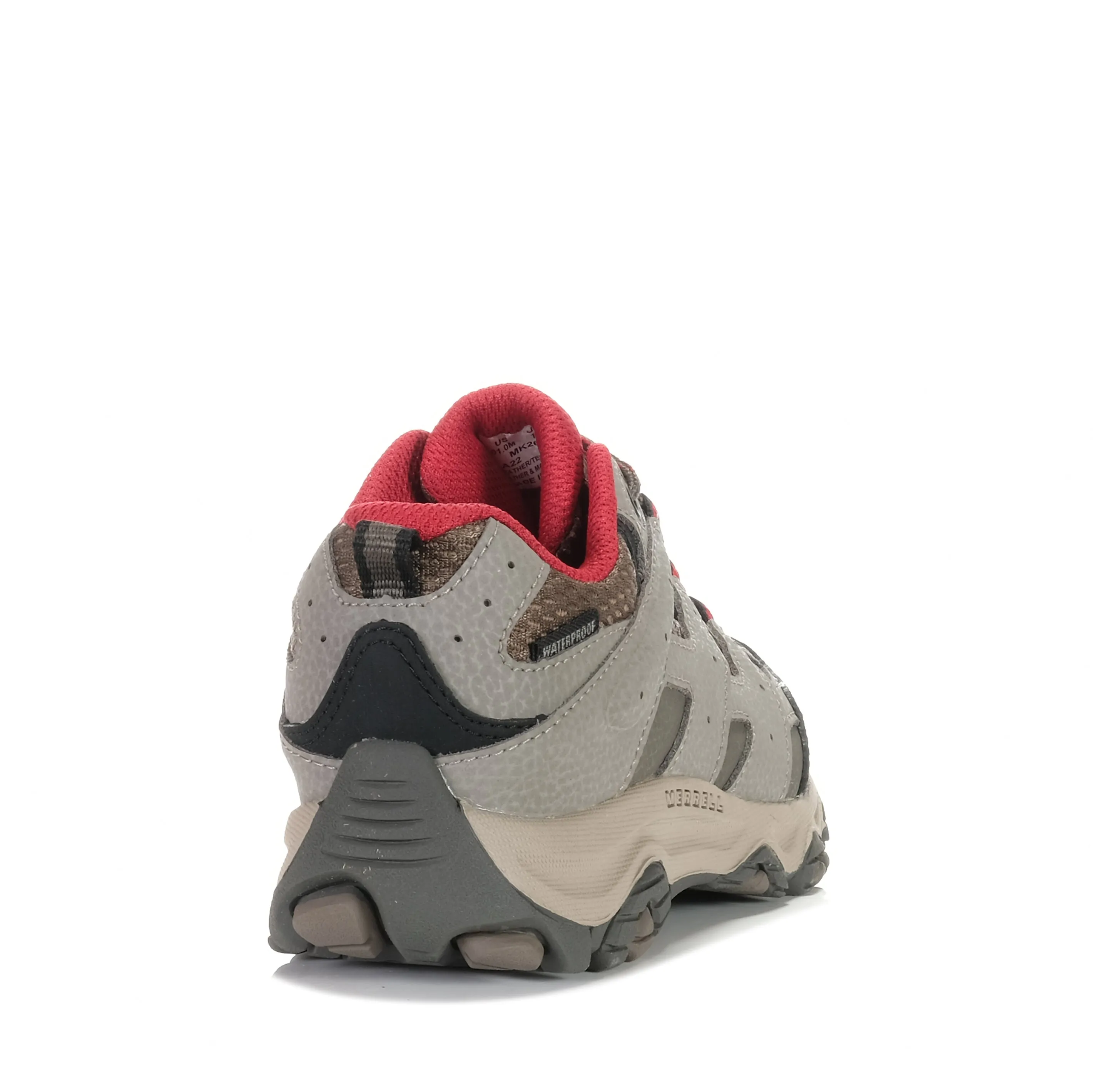 Merrell Moab 3 Low Waterproof Kids Boulder/Red Structured wear