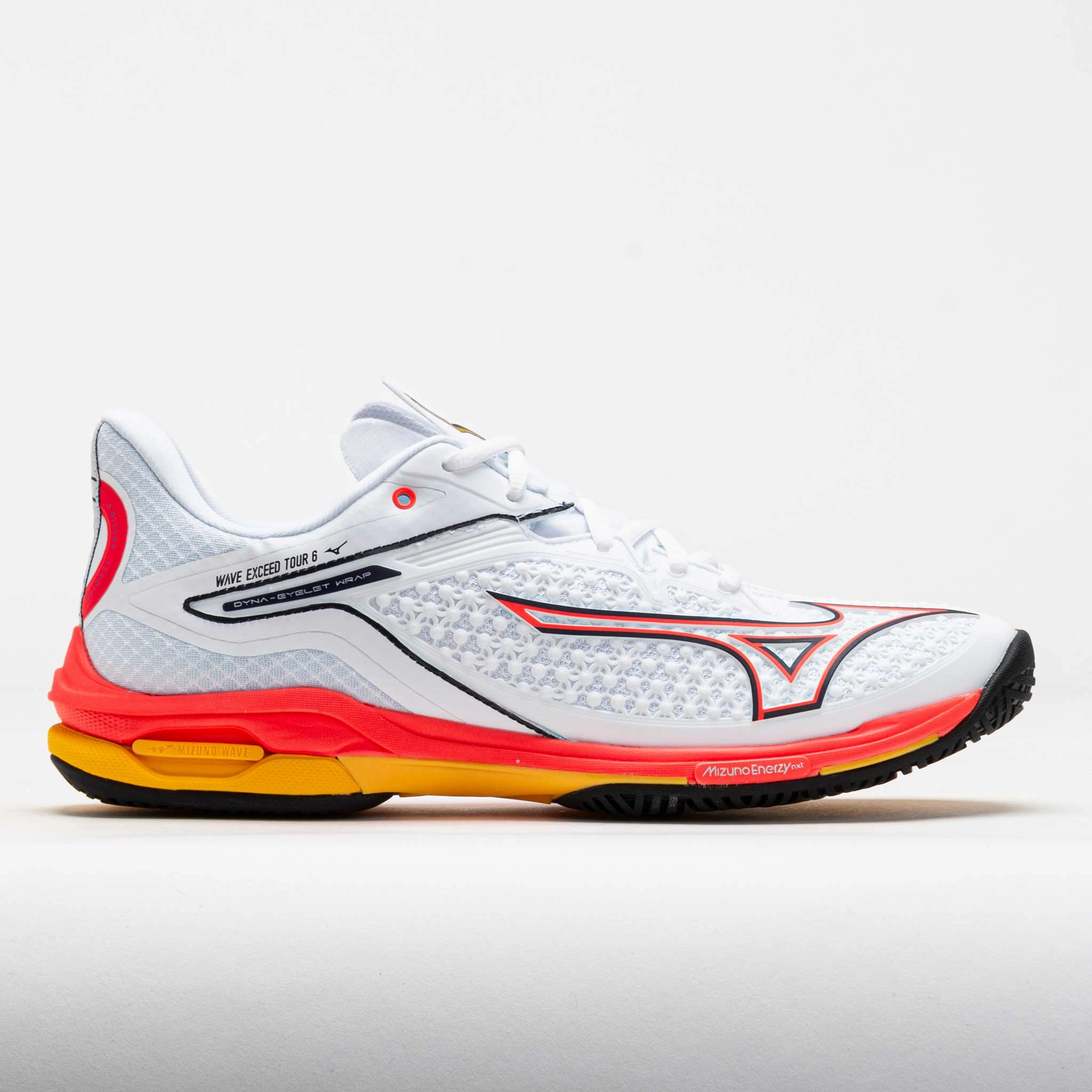 Mizuno Wave Exceed Tour 6 AC Men's White/Firey Coral Layered cushioning