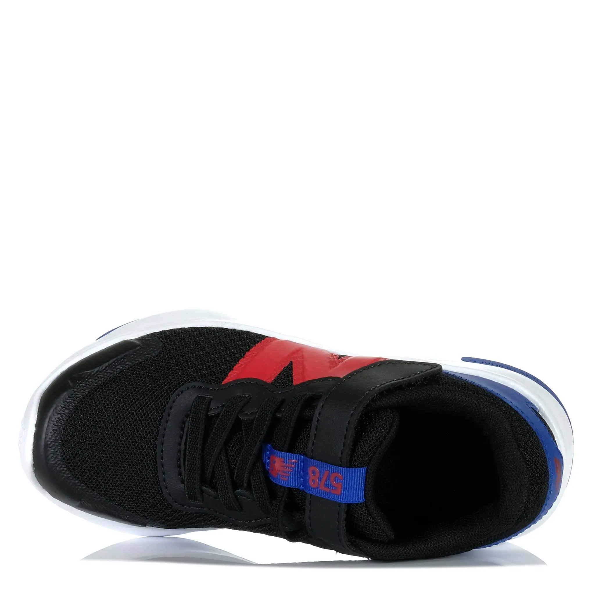 New Balance Kids 578v1 Bungee Lace PT578AB Black/Navy Layered sole