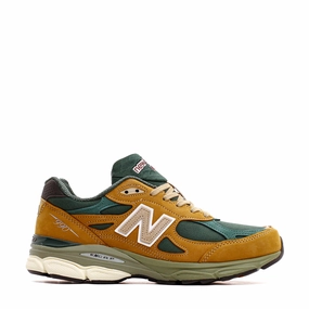 New Balance Men 990v3 Tan Green Made In USA M990WG3 Ad Shoot Cushioned Support