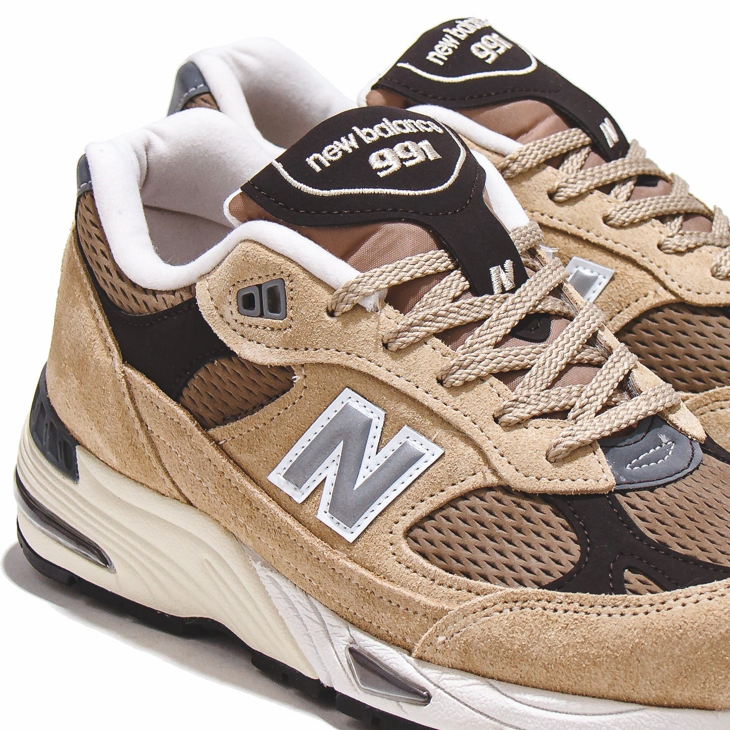 New Balance Men 991v1 Pale Khaki Made In UK M991CGB Soft Glide Step-On Layer