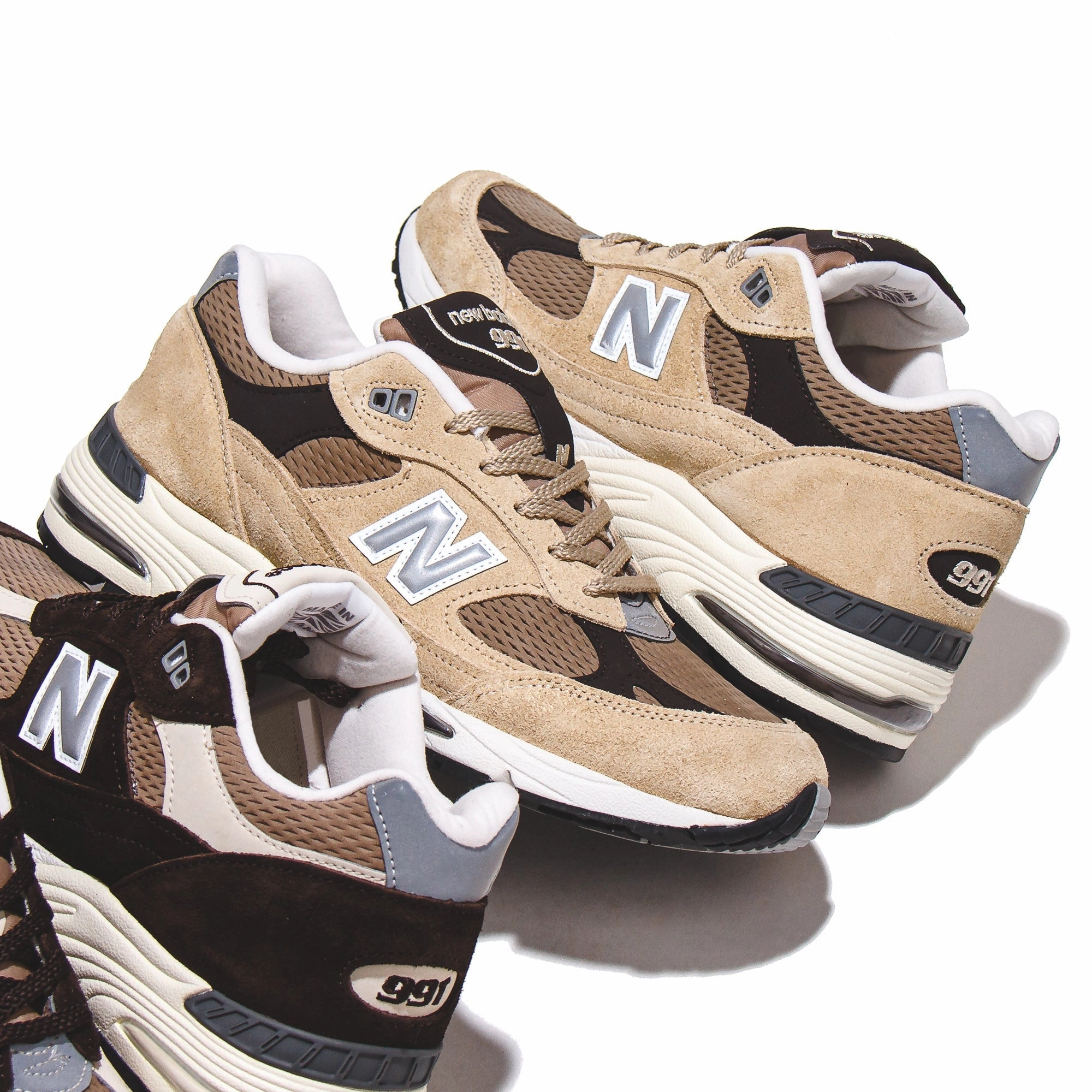 New Balance Men 991v1 Pale Khaki Made In UK M991CGB Soft Glide Step-On Layer
