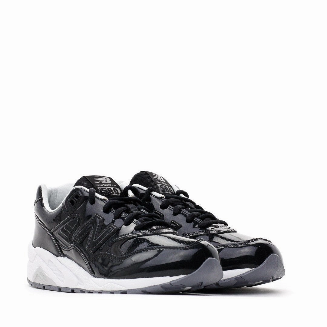NEW BALANCE REVLITE WOMEN PATENT LEATHER BLACK SILVER WRT580MT Long Lasting