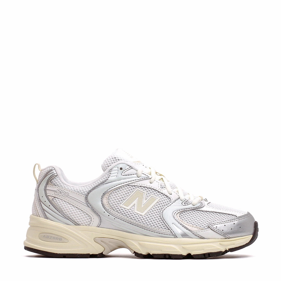 New Balance Unisex 530 Silver Metallic Linen U530ESB Lightweight Upper