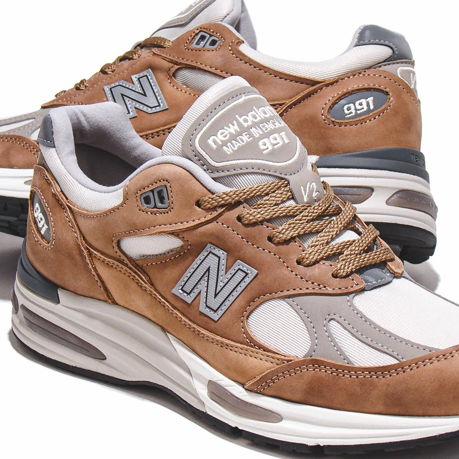 New Balance Unisex 991v2 Coco Mocca Made In UK U991TB2 Soft Step-On Glide Layer