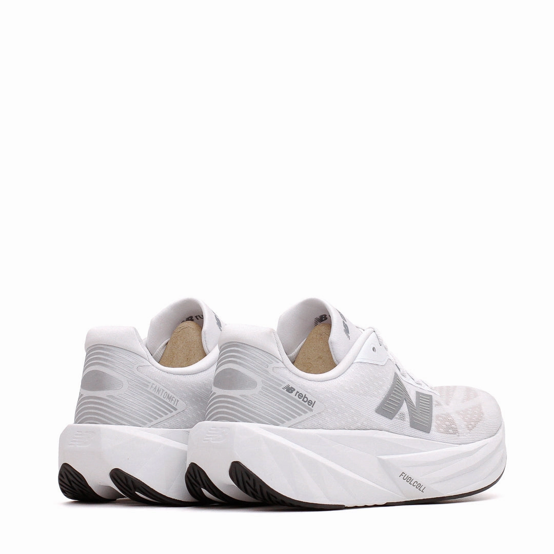 New Balance Women FuelCell Rebel v5 White Silver WFCXLM5 Easy Walk Step-On Layer