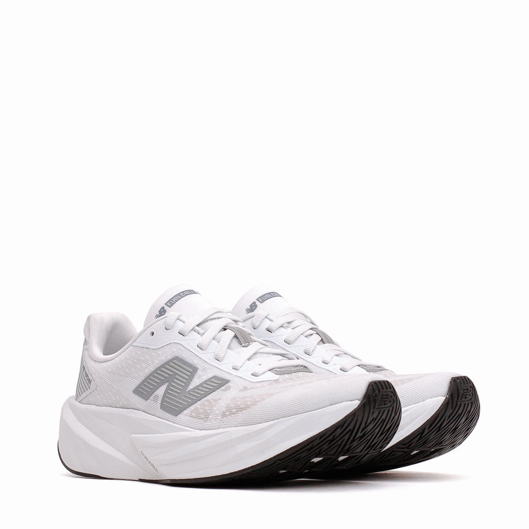 New Balance Women FuelCell Rebel v5 White Silver WFCXLM5 Easy Walk Step-On Layer