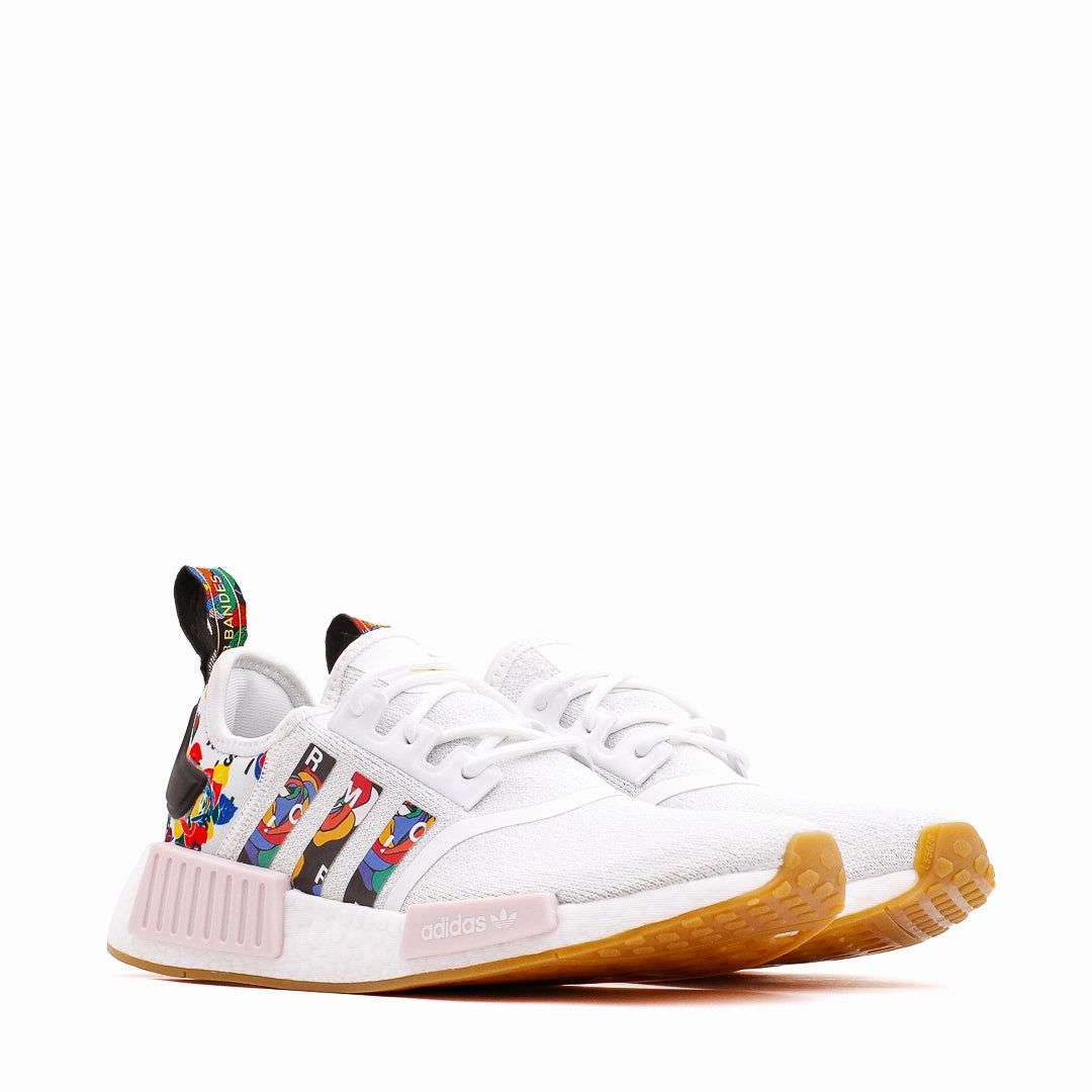 On Foot Adidas Originals Women NMD R1 Boost White GW0563