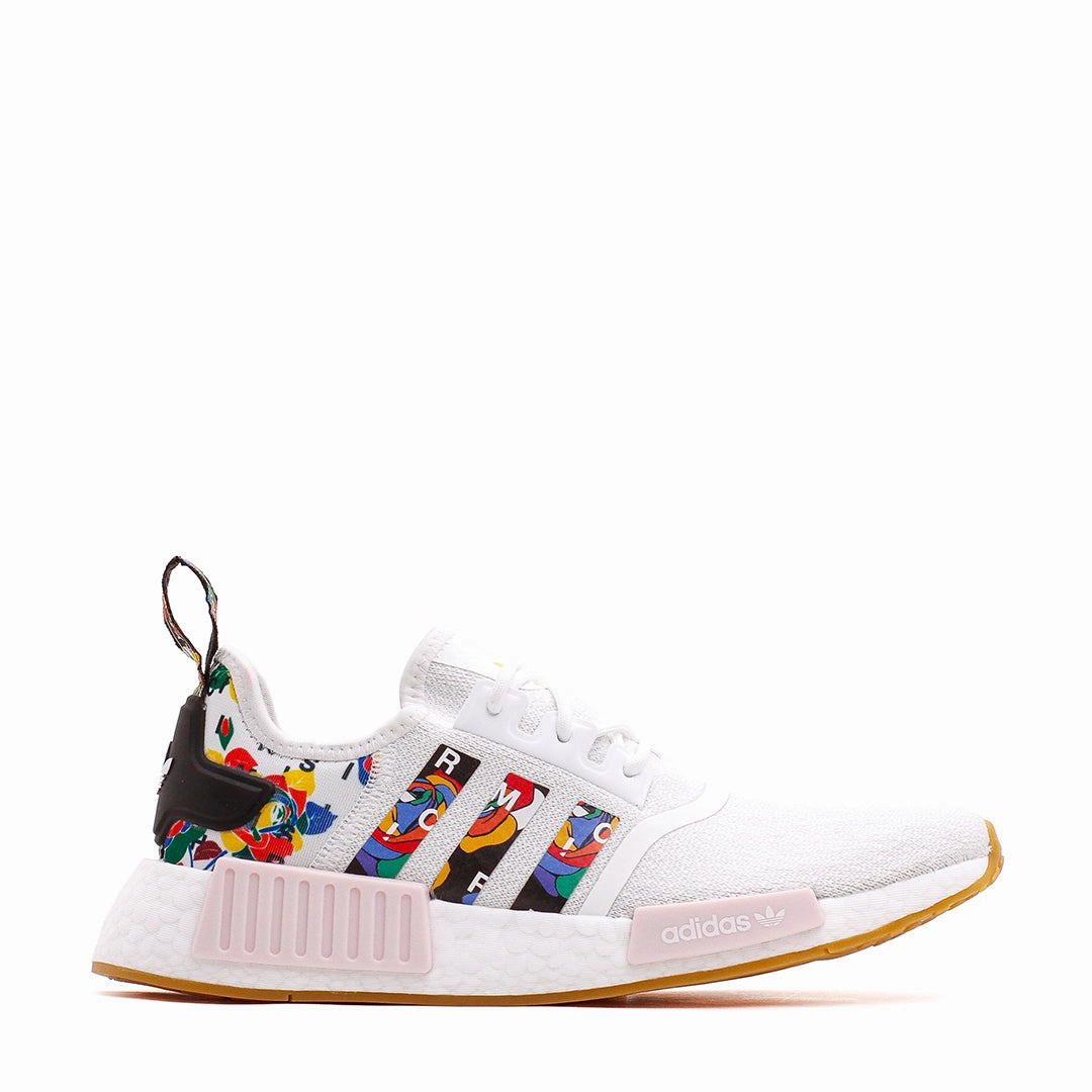 On Foot Adidas Originals Women NMD R1 Boost White GW0563