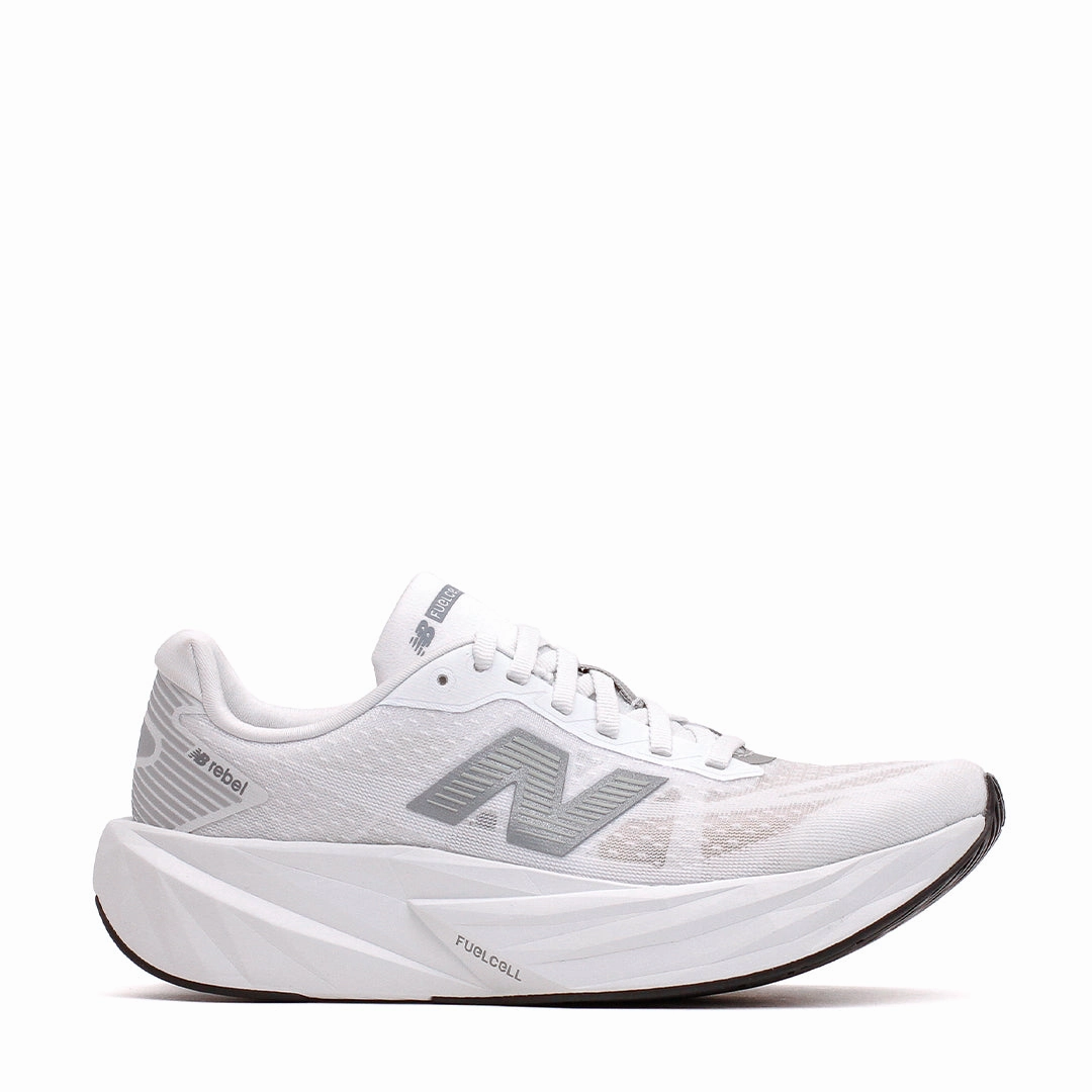 Practical Comfort New Balance Women FuelCell Rebel v5 White Silver WFCXLM5