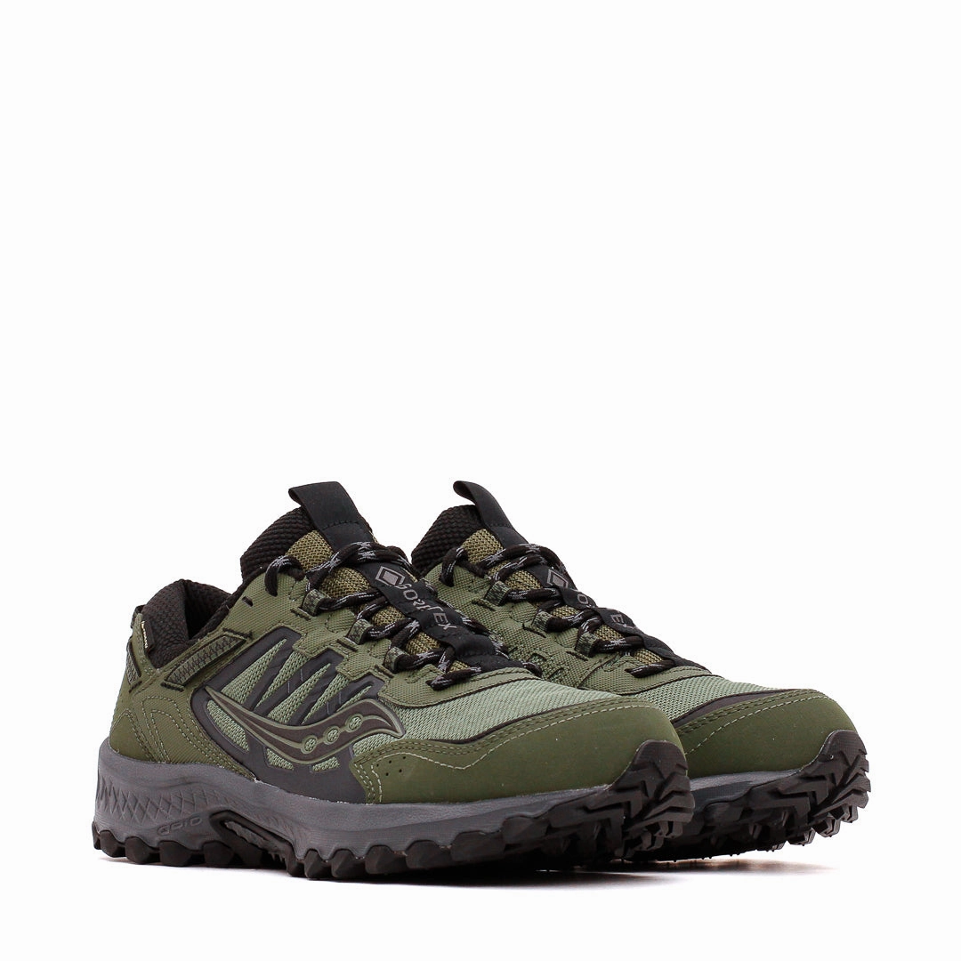 Premium Fit Saucony Men Grid Peak GTX Gore-Tex Forest Black S70849-2