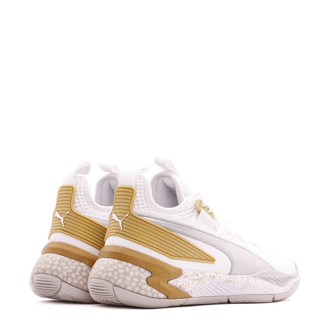 Puma Basketball Uproar Hybrid Court White Metallic Silver Men 192775-09 Comfort Technology