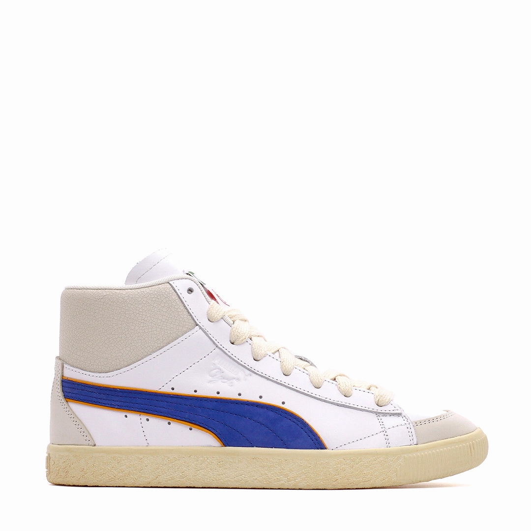 Puma Men Clyde Mid Bball x Rhuigi White Royal 391335-01 Travel Step Glide-Out