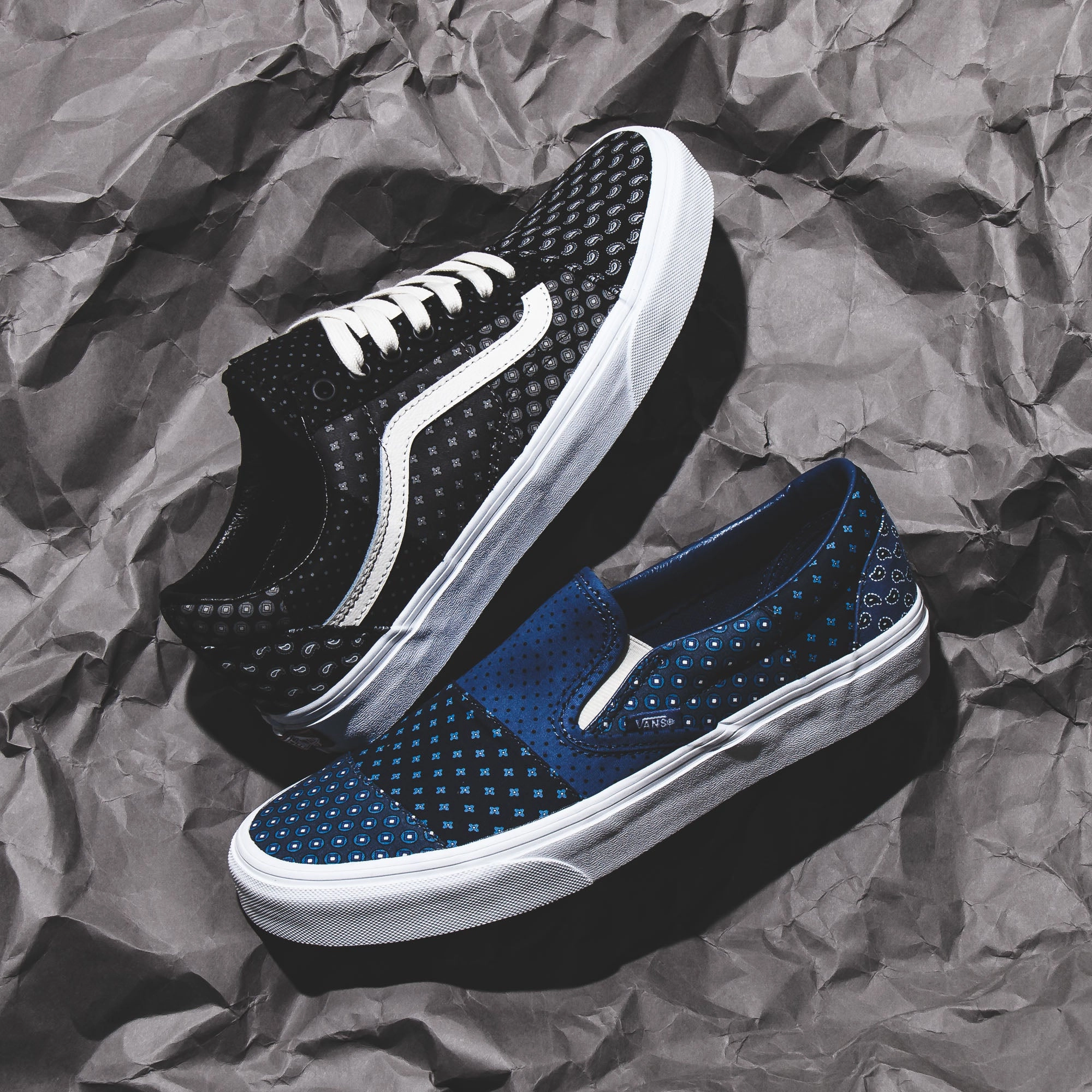 Quick Step-On Glide Layer Vans Men UA Old Skool Patchwork Black VN0A3WKT9XJ1