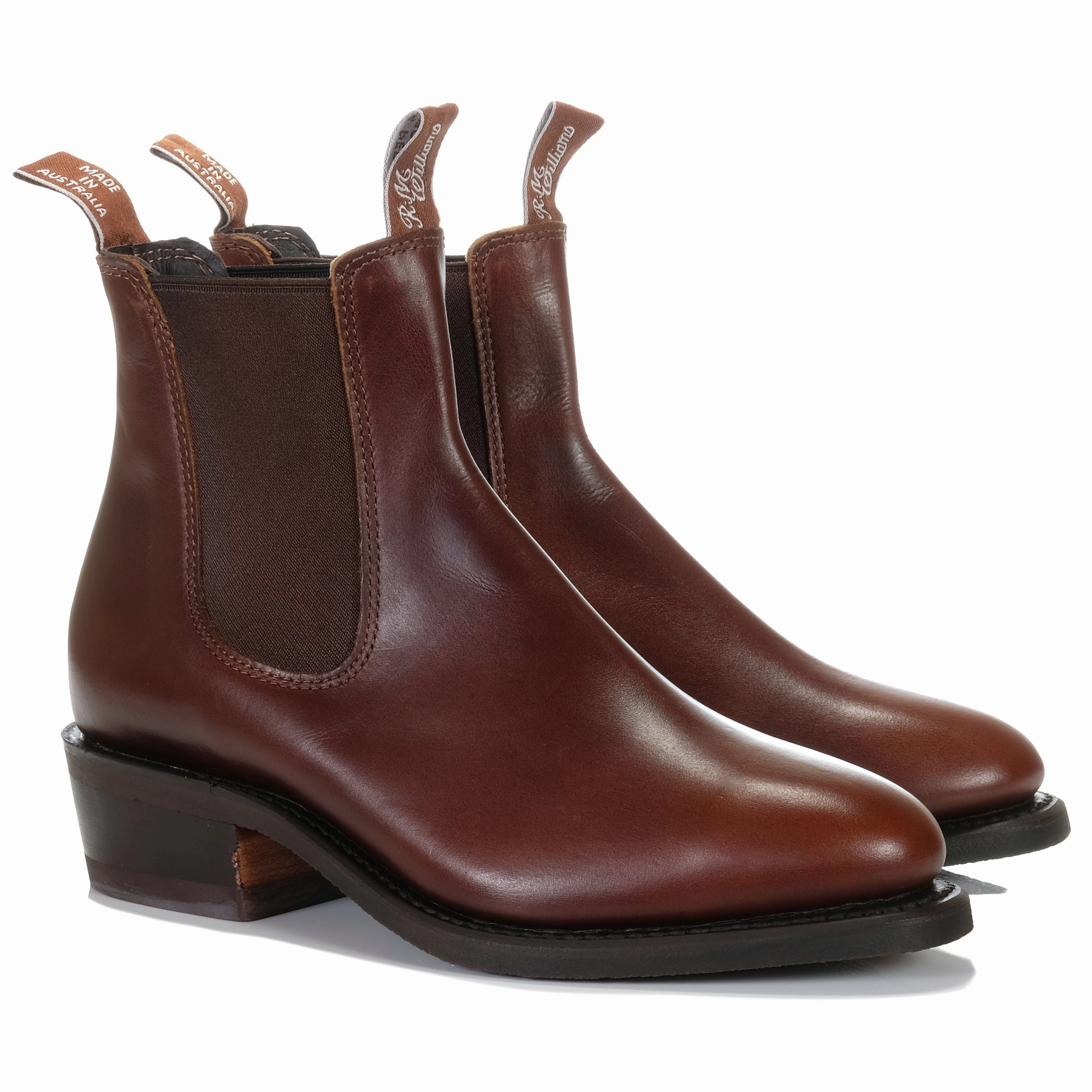 R.M. Williams Comfort Lady Yearling Mid Brown Zip Boot