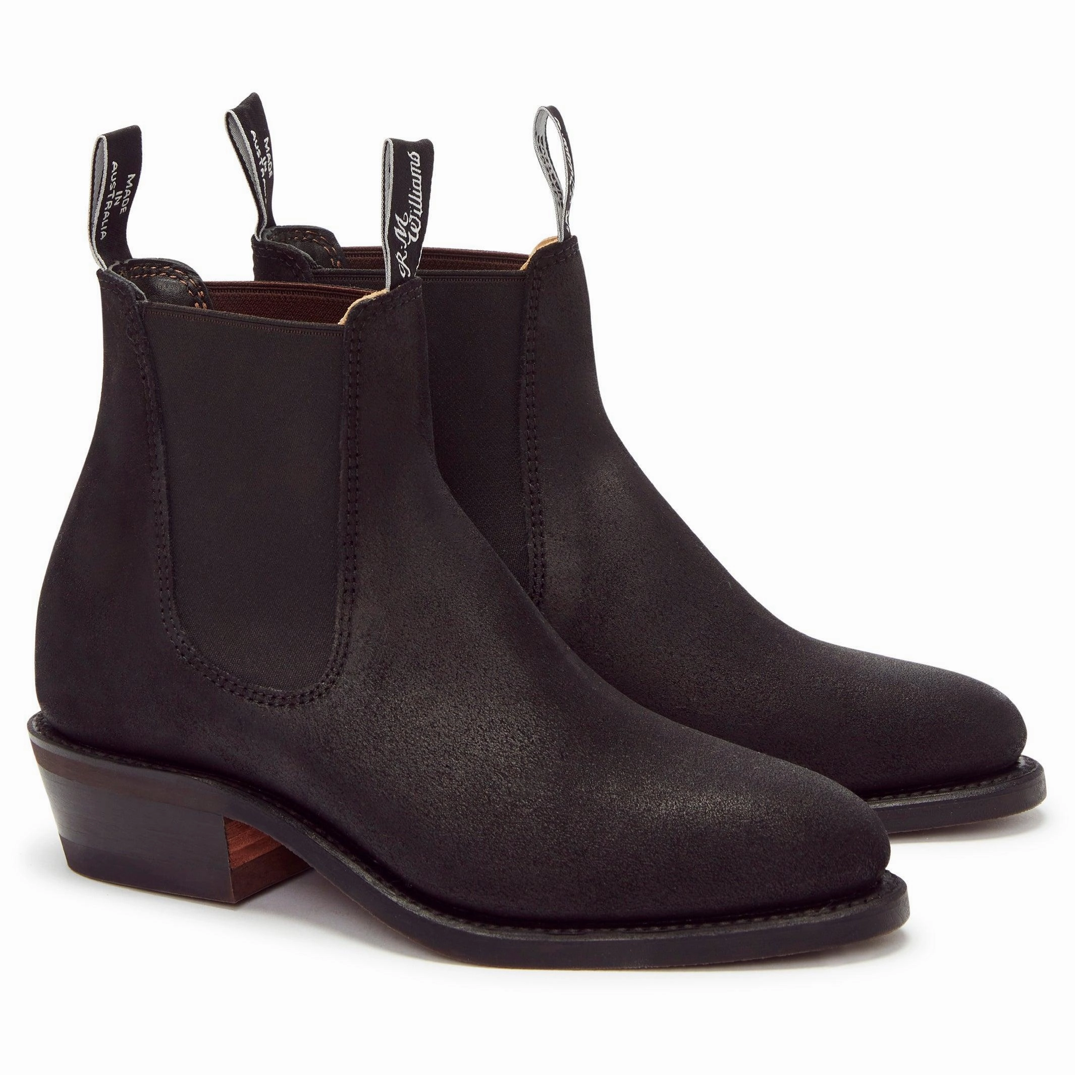 Clean Cut R.M. Williams Lady Yearling Suede Black