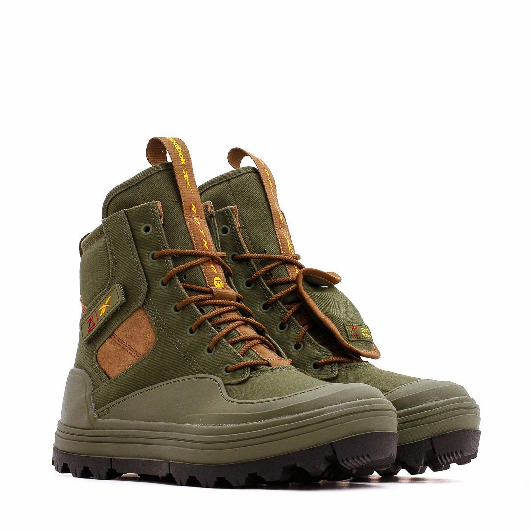 Reebok Classics Women x Rothco Club C Cleated Mid Green Brown Black GY8059 Modern Step Glide-Out