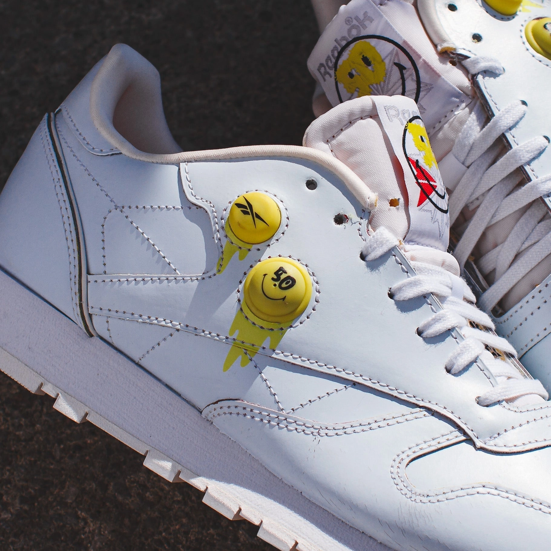 Reebok Classics x Smiley Men Classic Leather Pump 50th White GY1580 Comfort Edge
