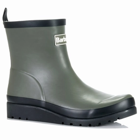 Barbour Portree Wedge Wellingtons Dusky Olive/Black Airy Feel