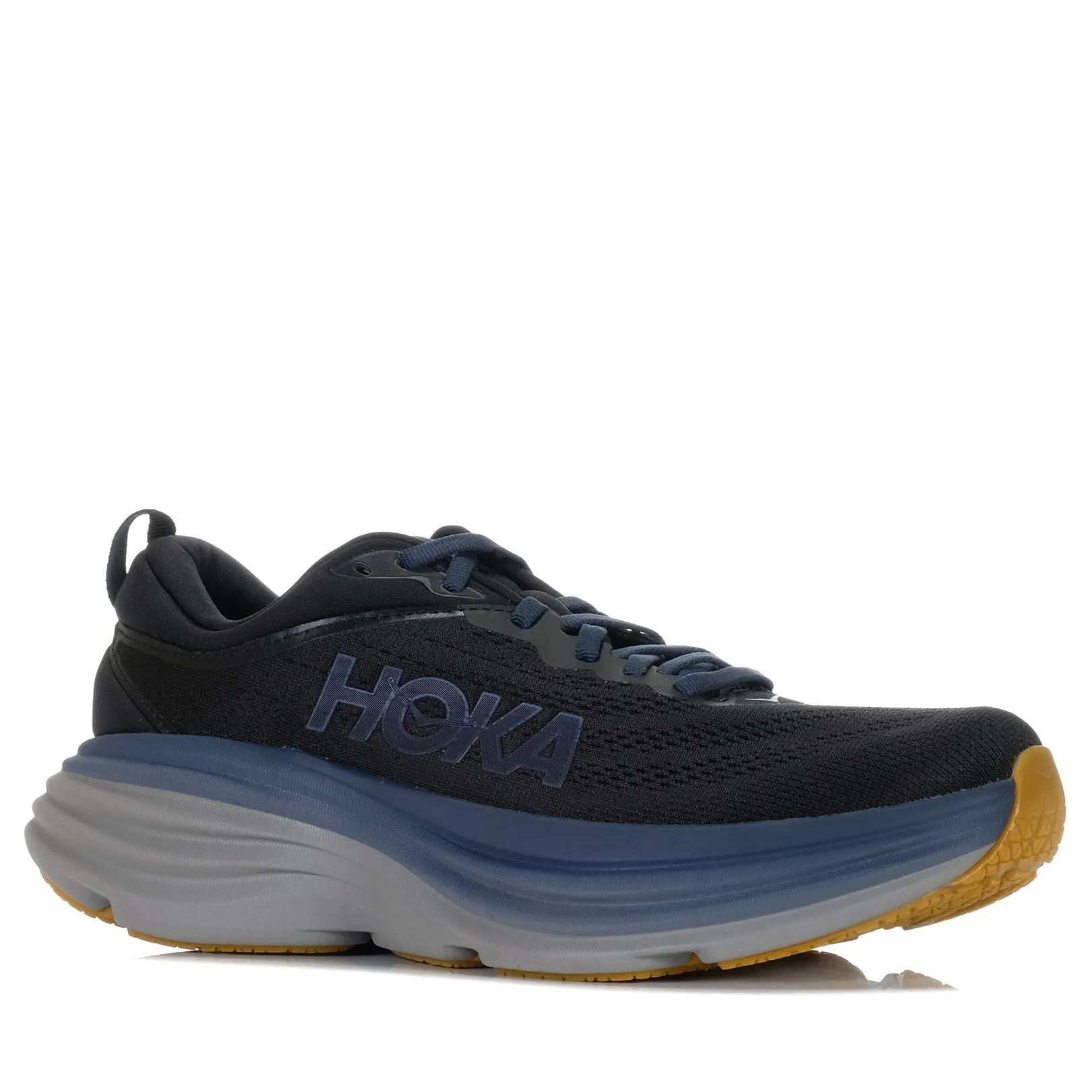 neutral colored shoes Moisture-wicking Hoka Bondi 8 (D) Black/Iron Ore