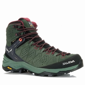 Warm - weather running Salewa Alp Trainer 2 Mid GTX Womens Duck Green/Rhododendron