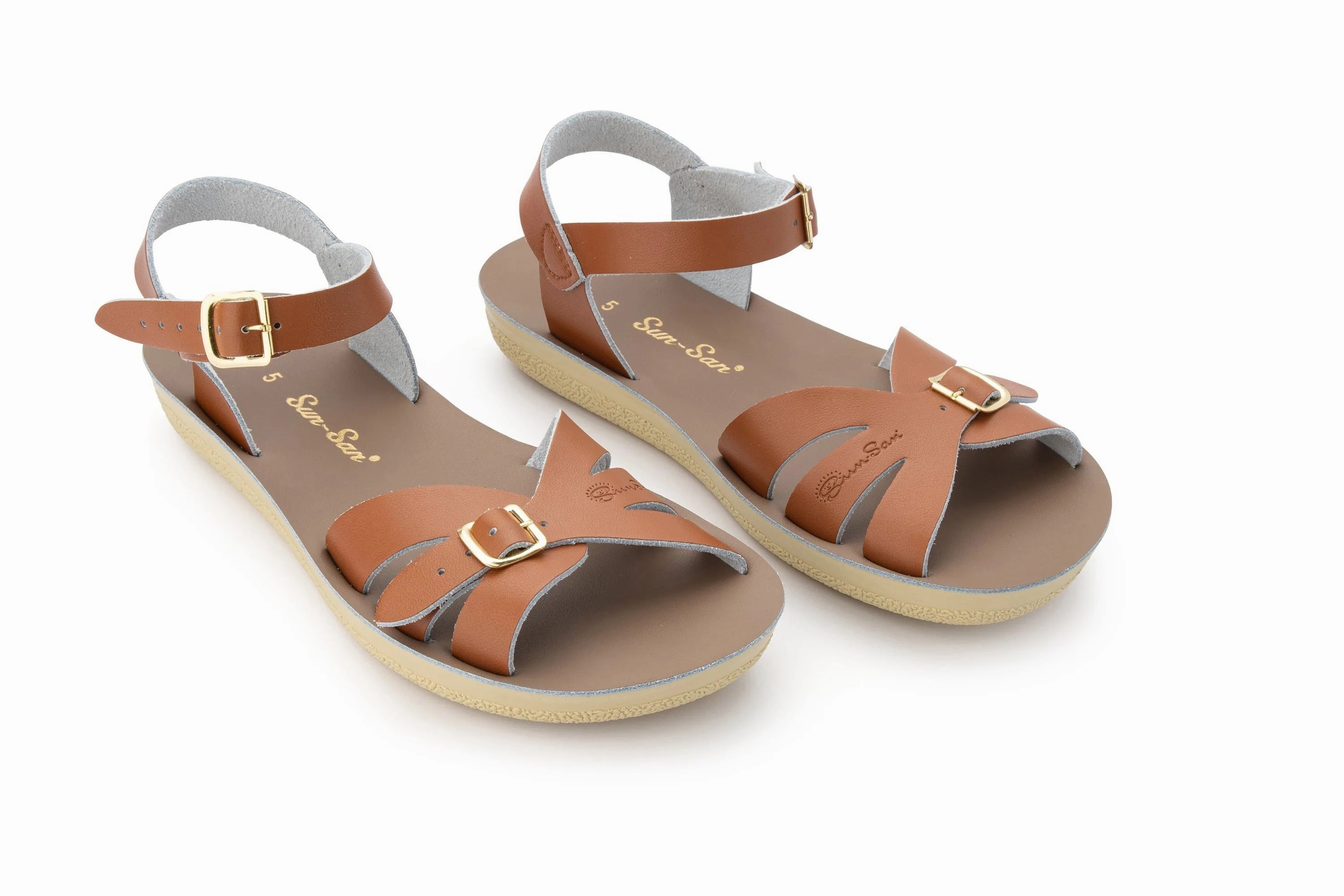 Effortless Pair Air Friendly Salt Water Sandals Boardwalk - Tan