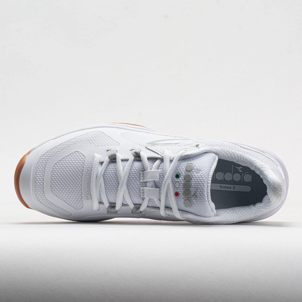 Seamless Fit Feel Diadora Trofeo 2 Indoor Men's White/Silver