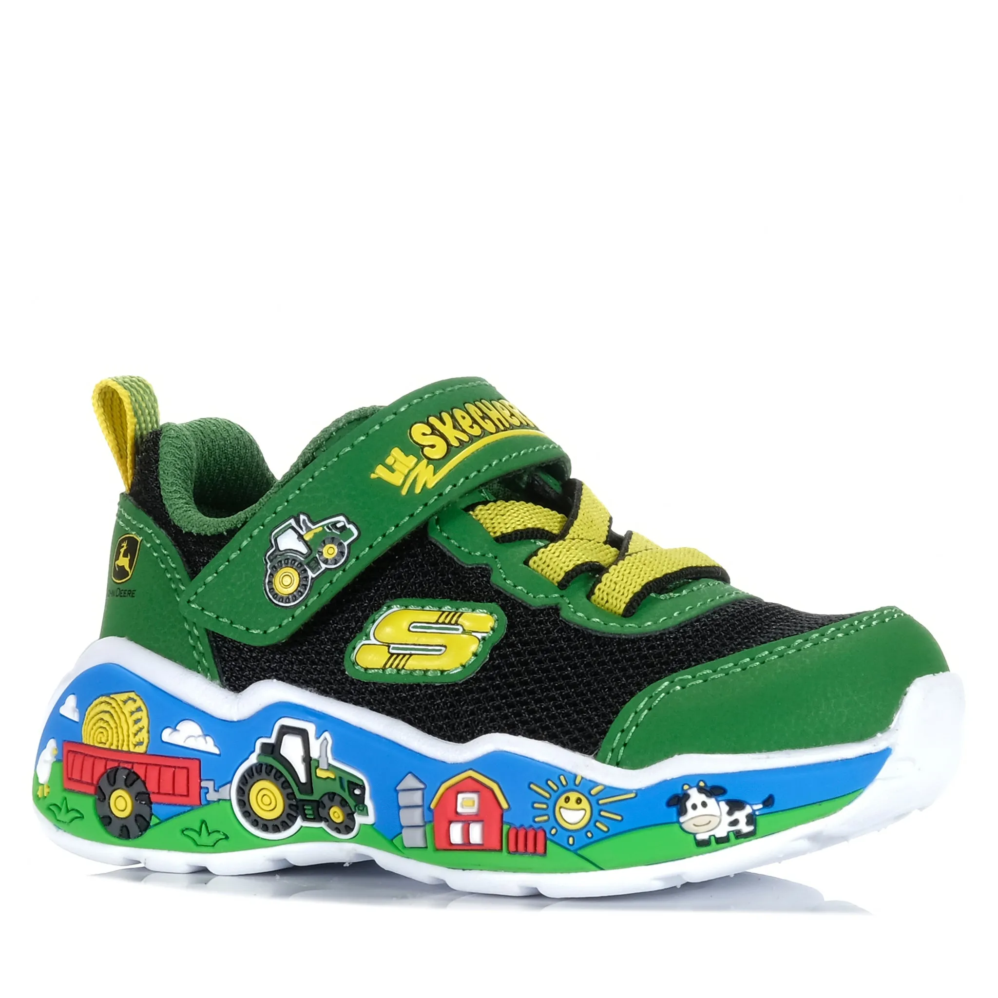 Impact Cushion Lace Closure Skechers Infants' Play Scene Barn 407065N Green/Black