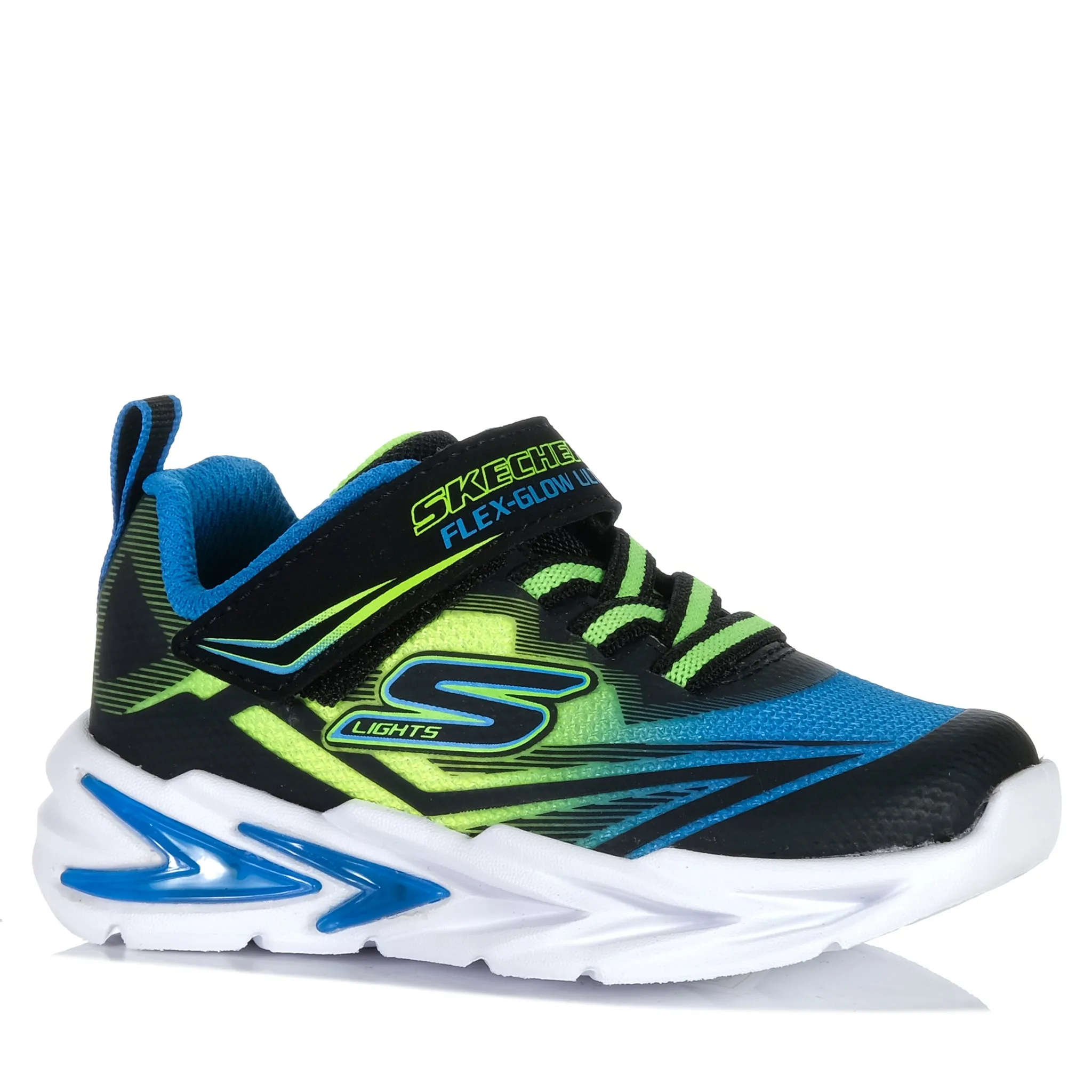 Durable arch Urban Run Skechers Infants' S-Lights: Flex-Glow Ultra Black/Blue 400139N