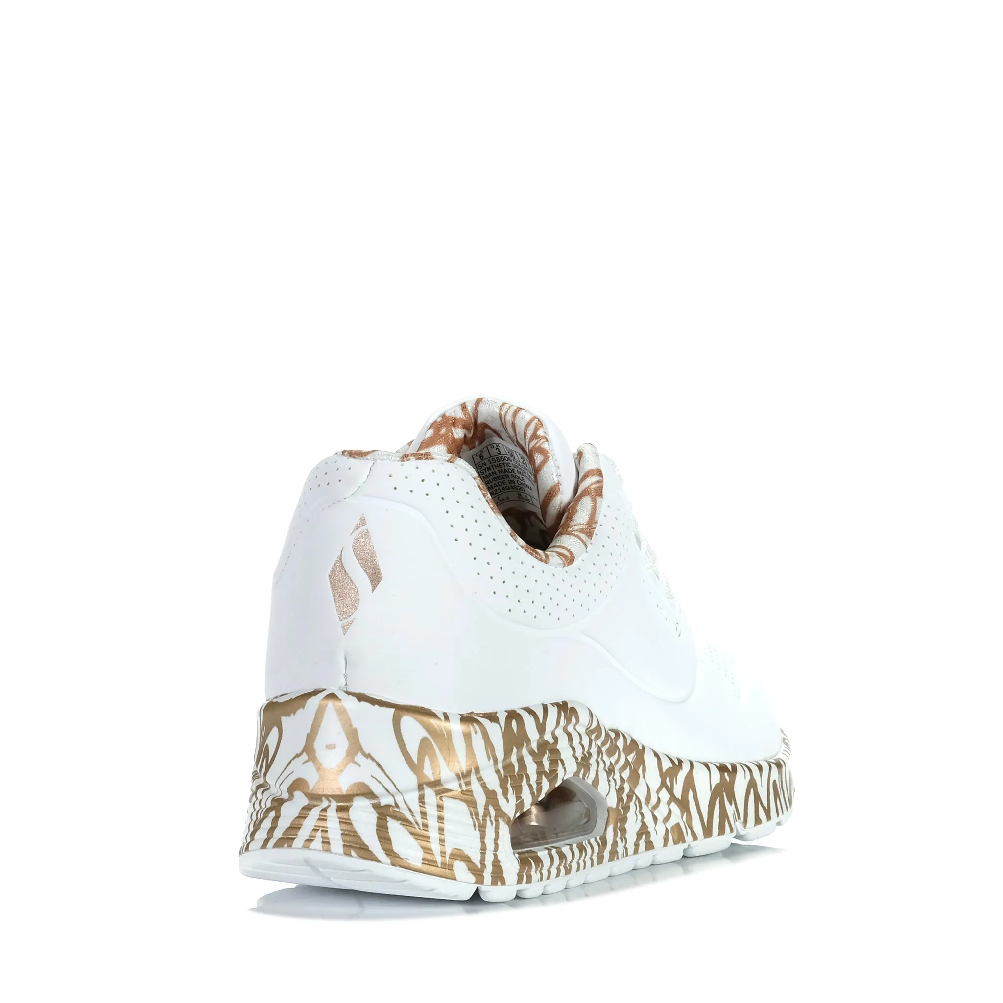 Skechers x JGoldcrown: Uno - Loving Love 155506 White/Rose Gold Breathable fabric